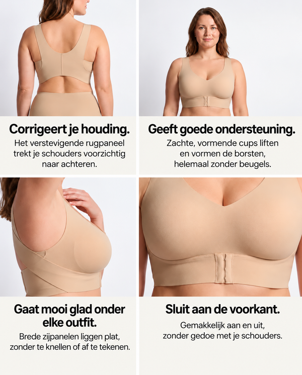 Lindra™ – De BH die je borsten én rug ondersteunt